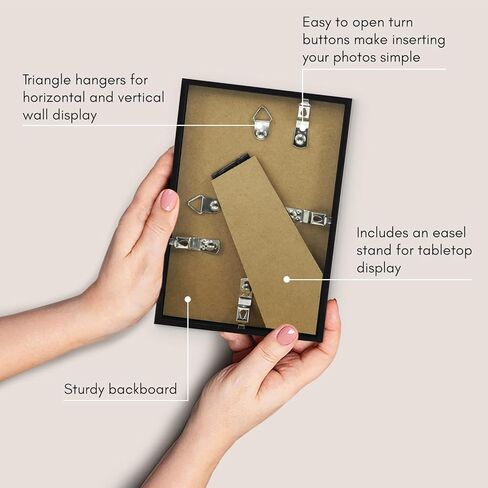 Americanflat 8.5x11 Picture Frame in Black - Thin Border Photo Frame with Shatter Resistant Glass - Horizontal and Vertical Formats for Wall and Tabletop in Kuwait