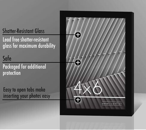 Americanflat 8.5x11 Picture Frame in Black - Thin Border Photo Frame with Shatter Resistant Glass - Horizontal and Vertical Formats for Wall and Tabletop in Kuwait