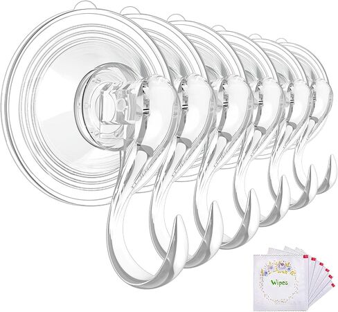 VIS'V Wreath Hanger, Large Clear Heavy Duty Suction Cup Wreath Hooks with Wipes 22 LB Removable Strong Window Glass Door Suction Cup Wreath Holder for Halloween Christmas Wreath Decor - 2 Pcs in Kuwait