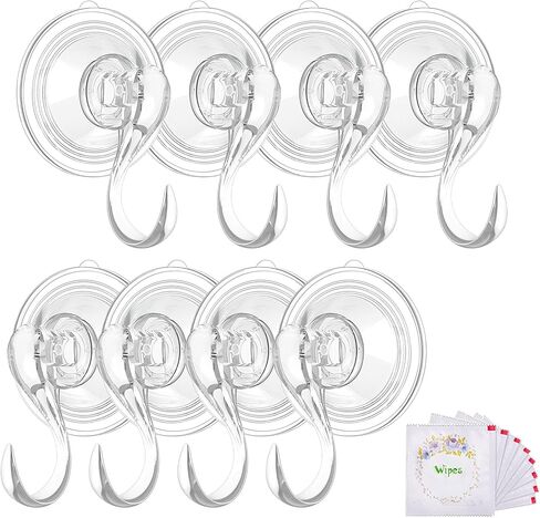 VIS'V Wreath Hanger, Large Clear Heavy Duty Suction Cup Wreath Hooks with Wipes 22 LB Removable Strong Window Glass Door Suction Cup Wreath Holder for Halloween Christmas Wreath Decor - 2 Pcs in Kuwait