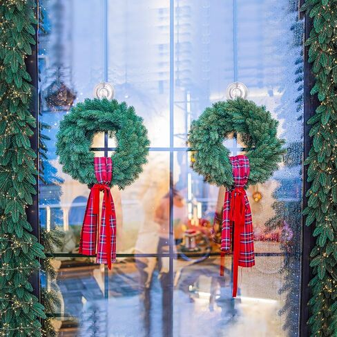 VIS'V Wreath Hanger, Large Clear Heavy Duty Suction Cup Wreath Hooks with Wipes 22 LB Removable Strong Window Glass Door Suction Cup Wreath Holder for Halloween Christmas Wreath Decor - 2 Pcs in Kuwait