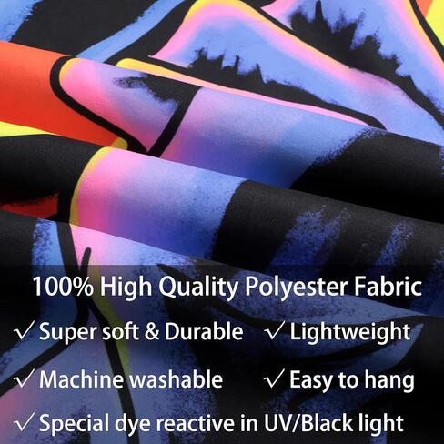 نسيج وجه رعب SparkLia Blacklight Horror Face، سجادة تفاعلية للأشعة فوق البنفسجية للتعليق على الحائط، تتوهج في الظلام، نسيج خلفية للحفلات لغرفة النوم، غرفة المعيشة - 30 بوصة × 40 بوصة in Kuwait