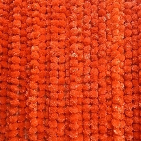 Krati Exports 5 قطع - إكليل القطيفة بطول 5 أقدام | ديكور عباءة حفل الزفاف الهندي/الأمريكي، إكليل الزفاف الصناعي، ديكور الديوالي، زهور الربيع بوش! (البرتقالي) in Kuwait