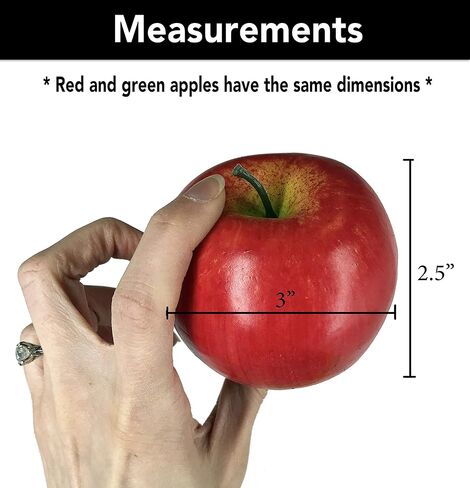 داسكشا تفاح صناعي واقعي - 13 قطعة - 7 تفاحات حمراء و6 تفاحات خضراء - فواكه مزيفة للزينة in Kuwait