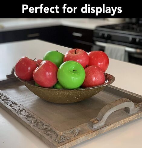 داسكشا تفاح صناعي واقعي - 13 قطعة - 7 تفاحات حمراء و6 تفاحات خضراء - فواكه مزيفة للزينة in Kuwait