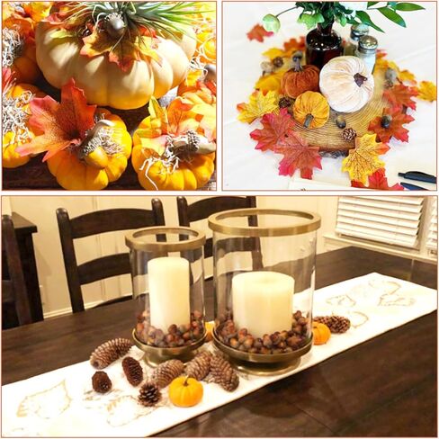 cshangzei 200pcs الجوز الاصطناعي الصغير، السائبة وهمية البلوط مع غطاء طبيعي نابض بالحياة لخريف عيد الشكر الديكور عيد الهالوين، ديكور الزفاف، حشو زهرية، الحرف اليدوية DIY in Kuwait