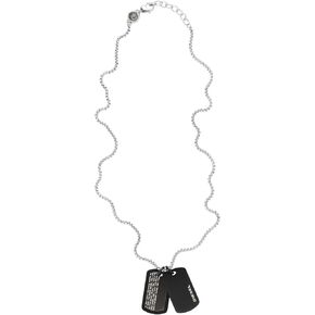 Diesel Men's Stainless Steel Necklace, Color: Black (Model: DX1287040) in Saudi Arabia