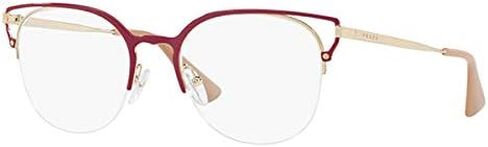 Prada PR 64UV Women's Eyeglasses Red/Pale Gold 53 in Saudi Arabia