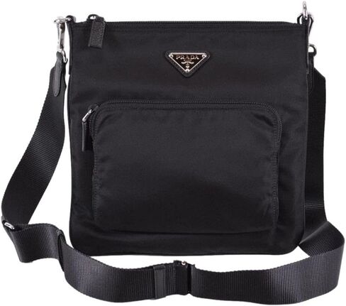 Prada Black Tessuto Nylon Messenger Crossbody Handbag 1BH716 in Saudi Arabia