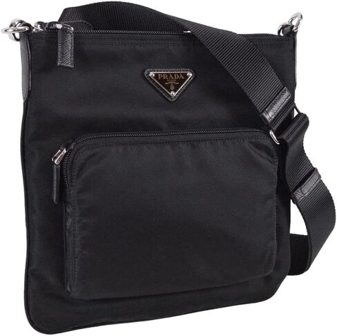Prada Black Tessuto Nylon Messenger Crossbody Handbag 1BH716 in Saudi Arabia