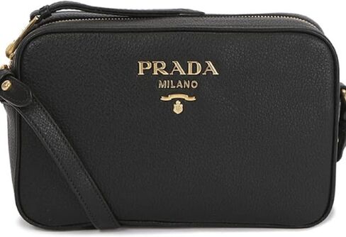 Prada Black Vitello Phenix Leather Shoulder Camera Bag 1BH103 in Saudi Arabia