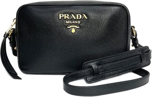 Prada Black Vitello Phenix Leather Shoulder Camera Bag 1BH103 in Saudi Arabia