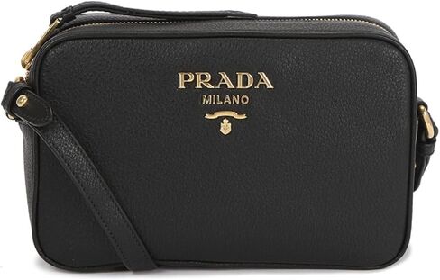 Prada Black Vitello Phenix Leather Shoulder Camera Bag 1BH103 in Saudi Arabia
