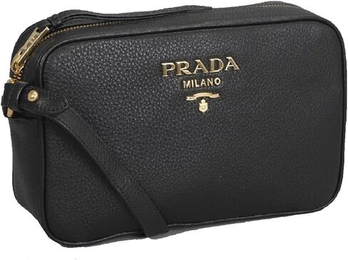 Prada Black Vitello Phenix Leather Shoulder Camera Bag 1BH103 in Saudi Arabia