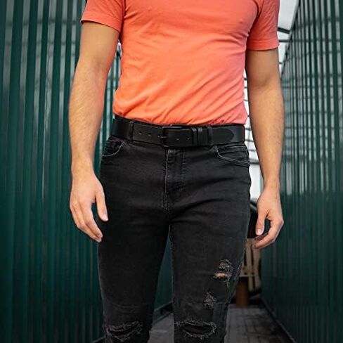 حزام جلدي للرجال من HoffeBelts - أحزمة مصنوعة يدويًا للرجال بإبزيم، أحزمة جلدية محببة بالكامل، كاجوال وفستان وقابلة للعكس in Kuwait