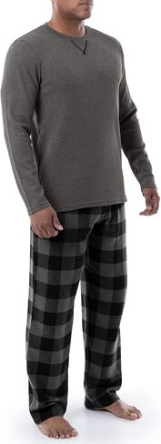 Wrangler Men's Waffle Knit Top and Flannel Pant Pajama Sleep Set in Saudi Arabia