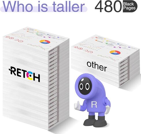 استبدال خرطوشة الحبر المعاد تصنيعها من RETCH لـ HP 63XL 63 XL لـ Envy 4520 4516 Officejet 5255 5258 5220 3830 4650 3831 3833 4655 DeskJet 1112 3630 3632 3633 3634 2130 2132 (1 أسود) in Kuwait