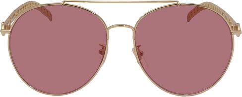 Gucci GG 0725S 003 Red Metal Pilot Sunglasses Red Lens in Saudi Arabia