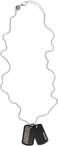 Diesel Men's Stainless Steel Necklace, Color: Black (Model: DX1287040) in Saudi Arabia
