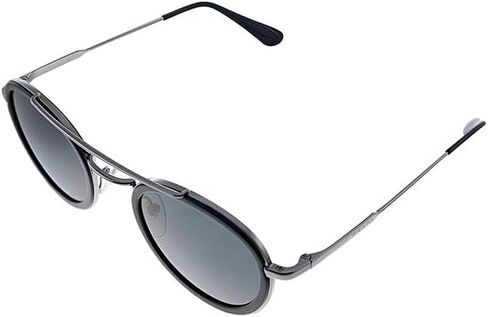 Prada PR 56XS M4Y5S0 Black Metal Oval Sunglasses Grey Lens in Saudi Arabia