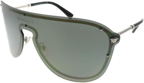 Versace Women's Oversized Shield Sunglasses, Silver/Gold, One Size in Saudi Arabia