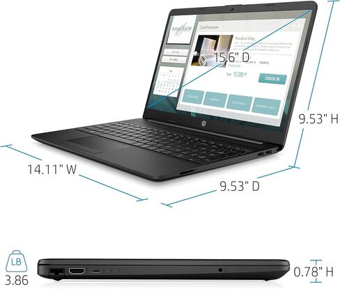 2021 Newest HP 15.6" FHD 1080P IPS Anti-Glare Laptop, Intel Processor N4020, 4GB DDR4 RAM, 256GB SSD, 1-Year Office 365, Online Meeting Ready, Ethernet, WiFi, Fast Charge, Win10 S, w/GM Accessories in Kuwait