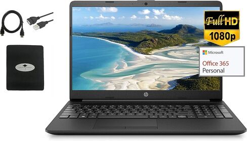2021 Newest HP 15.6" FHD 1080P IPS Anti-Glare Laptop, Intel Processor N4020, 4GB DDR4 RAM, 256GB SSD, 1-Year Office 365, Online Meeting Ready, Ethernet, WiFi, Fast Charge, Win10 S, w/GM Accessories in Kuwait