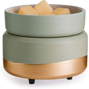CANDLE WARMERS ETC 2-in-1 Candle and Fragrance Warmer for Warming Scented Candles or Wax Melts and Tarts with to Freshen Room, Midas