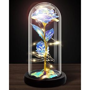 Otlonpe Glass Rose Flower - Christmas, Birthday Gifts for Women Mom Wife Girlfriend Her - Handmade Led Light Up Roses Flowers Womens Gifts for Christmas, Anniversary, Wedding, Valentines, Mothers Day