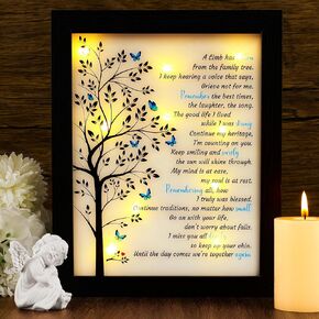 Memorial Gifts LED Shadow Box - Sympathy Gift in Memory of Loved One Gifts, Rememberance Gift for Loss of Mother Father Mom Dad, Funeral Condolences Bereavement Grief, New Dandelion