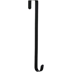 12 Inch Wreath Hanger for Front Door -Thin Metal Hook for Wreath, Door Sign Holiday Decorations Holder (Black, 1)
