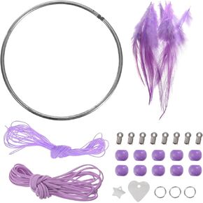 PATIKIL DIY Dream Catcher Kit, Making Dream Catcher Supplies Wall Hanging Handmade Dream Catcher Kits for Beginner Style 1, Beige