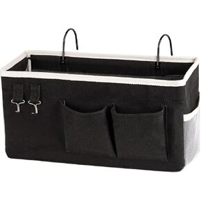 Bedside Storage Caddy/Bedside Hanging Storage Bag for Headboards Bunk Beds Dorm Rooms Book Phone Magazine Holder (2PC Black) in Saudi Arabia