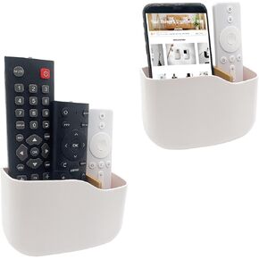 SUNFICON Adhesive Remote Control Holder Wall Mount Media Player Controller Holder Universal TV Remote Organizer Caddy Box Tray Hollow Bottom Slot Easy Phone Charging Home Office Desk Nightstand Black in Saudi Arabia