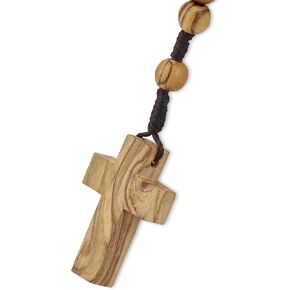 Bethlehem Certified Wooden Rosary from Olive Wood - Our Father Christian Catholic Wooden Prayer Beads in Cotton Rosary Pouch and Authenticity Certificate for Men and Women in Kuwait