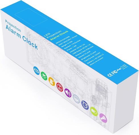 ساعة منبه رقمية على جدار السقف، ساعة منبه LED لغرف النوم مع منفذ شاحن USB، جهاز عرض 350 درجة، باهتة، 12/24 ساعة وDST، بطارية احتياطية، ساعة منبه مزدوجة عالية 7.5 بوصة للنوم الثقيل in Kuwait