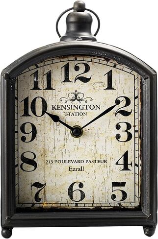 ساعة حائط رترو صغيرة بتصميم عتيق، ساعة مكتب انيقة معدنية انيقة للرفوف وديكور المكتب وديكور الحائط والطاولة in Kuwait