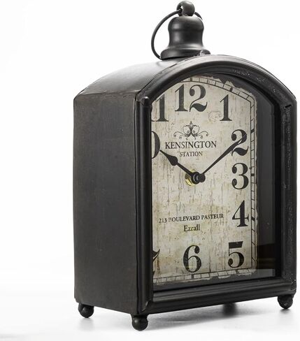 ساعة حائط رترو صغيرة بتصميم عتيق، ساعة مكتب انيقة معدنية انيقة للرفوف وديكور المكتب وديكور الحائط والطاولة in Kuwait