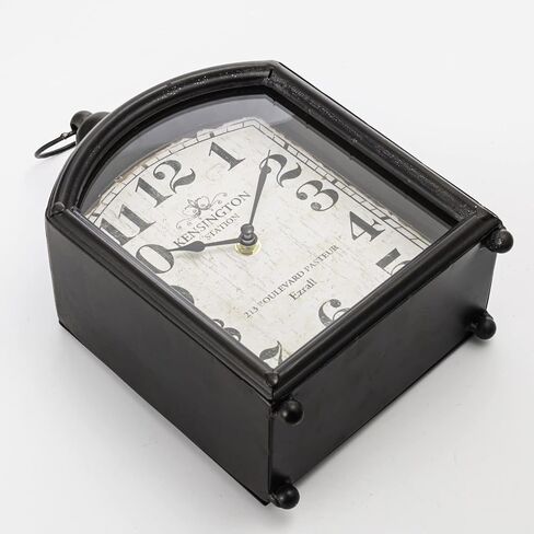 ساعة حائط رترو صغيرة بتصميم عتيق، ساعة مكتب انيقة معدنية انيقة للرفوف وديكور المكتب وديكور الحائط والطاولة in Kuwait