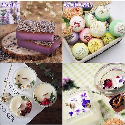 9 Bags Dried Flowers,100% Natural Dried Flowers Herbs Kit for Soap Making, DIY Candle Making,Bath - Include Rose Petals,Lavender,Don't Forget Me,Lilium,Jasmine,Rosebudsand More in Saudi Arabia