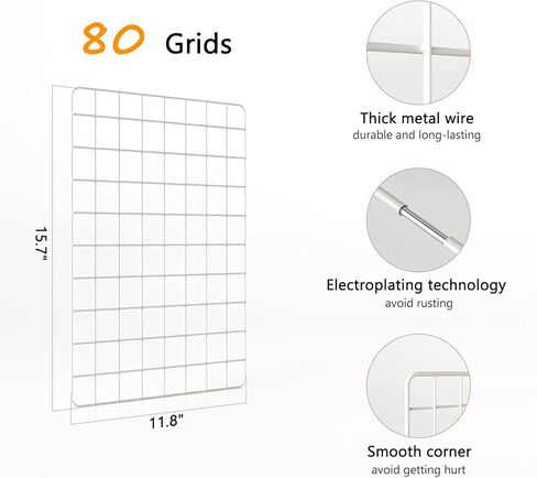 جدار صور سلكي من FUNLAX، مجموعة من لوحتين شبكيتين للحائط السلكي، عرض صور ديكور شبكي مقاس 15.7 × 11.8 بوصة، منظم تخزين حائطي، صورة معلقة مع خطاف لاصق، مشبك حديد، مشبك من الخيزران، سلك قنب أبيض in Kuwait