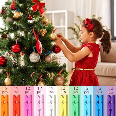 ANGMLN 120 قطعة من مشابك الصور مقاطع بلاستيكية ملونة صغيرة لسلسلة أضواء الجنية ورق الصور الفوتوغرافية ومشابك دبوس كهدايا عيد الميلاد in Kuwait