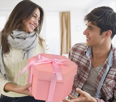 RECUTMS Explosion Box Creative Love Memory Photo Album Surprise album Gift Box Christmas Box For Girl boyfriend Proposal Sweet Love Memory Photo Paper Box Album（Black） in Saudi Arabia