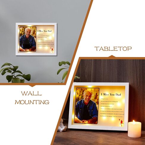 Sympathy Gift LED Memorial Shadow Box Memorial Picture Frame for Loss of Loved One 4x6 Photo (As I Sit in Heaven Black) in Kuwait