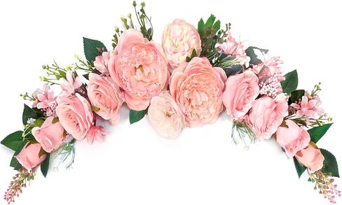 Wedding Arch Flowers, Artificial Floral Swags, 27" Decorative Swag, Artificial Flower Swag for Door Wedding Party Wall Home Decor (Champagne) in Saudi Arabia