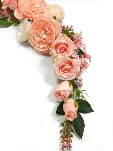 Wedding Arch Flowers, Artificial Floral Swags, 27" Decorative Swag, Artificial Flower Swag for Door Wedding Party Wall Home Decor (Champagne) in Saudi Arabia