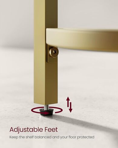 VASAGLE 3-Tier Corner Shelf Stand, Corner Bookshelf, Bathroom Organizer, Plant Stand, Tempered Glass, Steel Frame, Modern Style, for Living Room, Bathroom, Kitchen, Classic Black ULGT811B61 in Kuwait