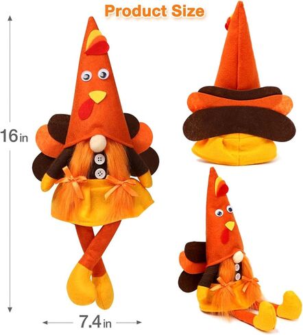 Ndeno قطعتان من زخارف قطيفة جنوم الهالوين، تومتي إسكندنافية مصنوعة يدويًا - خفافيش القرع المنزلية على سطح الطاولة قزم جنوم ديكور الحلي - هدية عيد الحب بو (الهالوين - النمط أ) in Kuwait