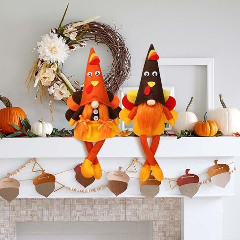 Ndeno قطعتان من زخارف قطيفة جنوم الهالوين، تومتي إسكندنافية مصنوعة يدويًا - خفافيش القرع المنزلية على سطح الطاولة قزم جنوم ديكور الحلي - هدية عيد الحب بو (الهالوين - النمط أ) in Kuwait