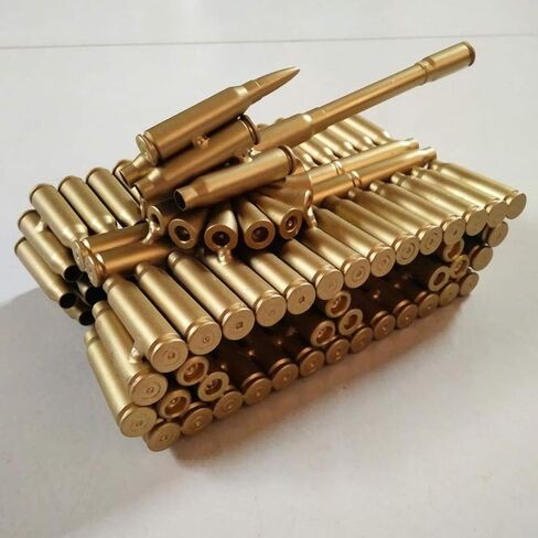 Bullet Shell Casing Shaped Army Tank Metal Sculpture,Great Decorative Artwork Model Gift for Home,Study Room Decorations (95 Tank) in Saudi Arabia